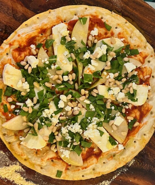 Cauliflower Pizza A New Way Of Looking At Food Bedlam Farm   Cauliflower Pizza 1 545x650 